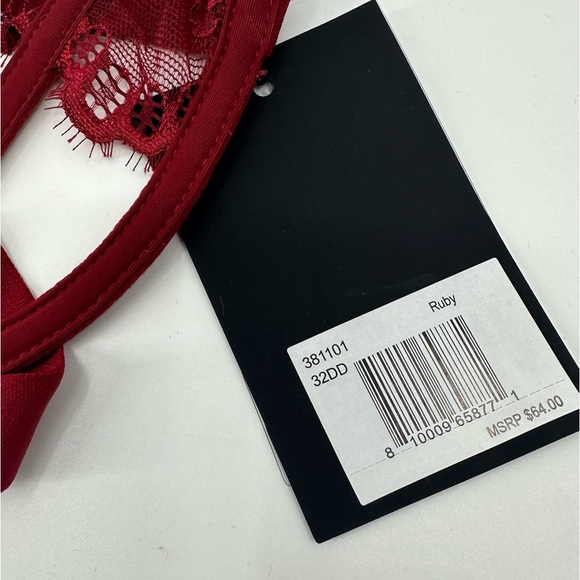 Thistle and Spire Ruby Red Sidney Lace Open Cup Bra Size 32DD New with Tags - Picture 7 of 10